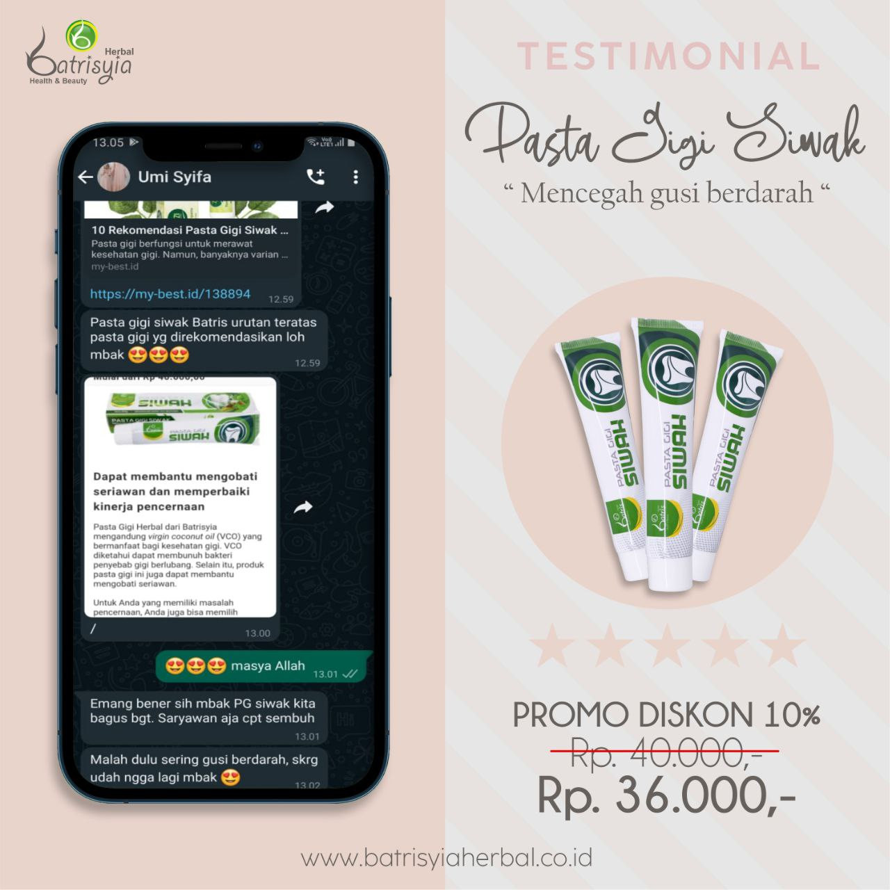 Testimoni Pasta Gigi Siwak